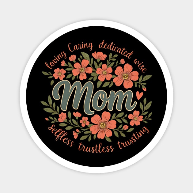 She is Mom | Boho Floral Mother’s Day Gift for Loving, Caring, Dedicated Mamas Magnet by ArtistTee ⭐⭐⭐⭐⭐